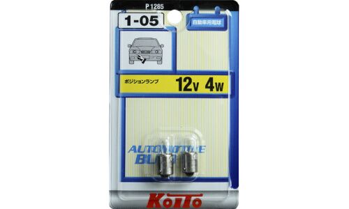 Лампа Koito T4W (BA9s, T8.5), 12В, 4Вт, комплект 2 шт, арт. P1285