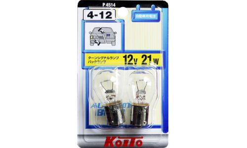 Лампа Koito P21W (BA15s, S25), 12В, 21Вт, комплект 2 шт, арт. P4514