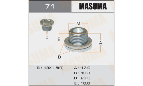 Болт маслосливной A/T MASUMA Toyota