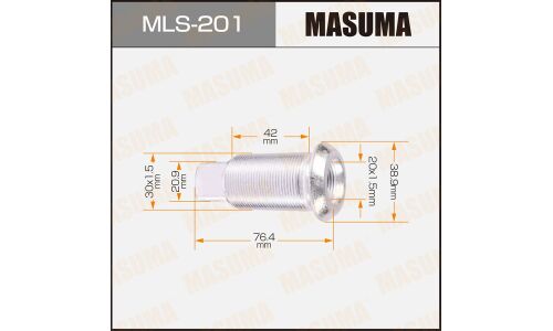 Футорка колесная Masuma MLS-201, для Isuzu, M30x1.5(R), M20x1.5(R), длина 76.4мм, под ключ 21мм