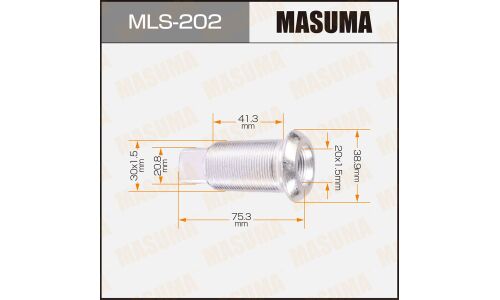 Футорка колесная Masuma MLS-202, для Isuzu, M30x1.5(L), M20x1.5(L), длина 75.3мм, под ключ 21мм