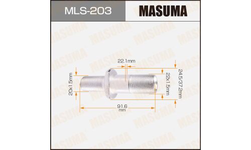 Шпилька колесная Masuma MLS-203, для Isuzu, M22x1.5(R), M20x1.5(R), длина 92мм