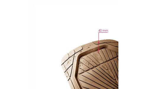 Коврики универсальные CARFORT ROVERS 1 для переднего и заднего ряда, бежевый цвет, ванночка, 4шт