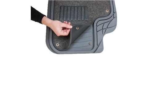 Коврики универсальные CARFORT ROVERS 3 для переднего и заднего ряда, серый цвет, с съемным ковролином, 4шт