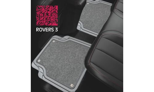 Коврики универсальные CARFORT ROVERS 3 для переднего и заднего ряда, серый цвет, с съемным ковролином, 4шт