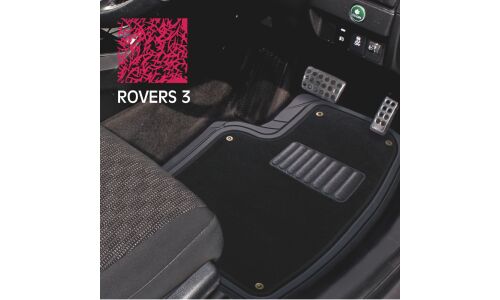 Коврики универсальные CARFORT ROVERS 3 для переднего и заднего ряда, черный цвет, с съемным ковролином, 4шт