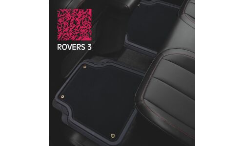 Коврики универсальные CARFORT ROVERS 3 для переднего и заднего ряда, черный цвет, с съемным ковролином, 4шт