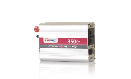 Инвертор напряжения Carfort, 12В(DC)→220В(AC), 50/60Гц, 350Вт, (+USB 5В), арт. CF-4035