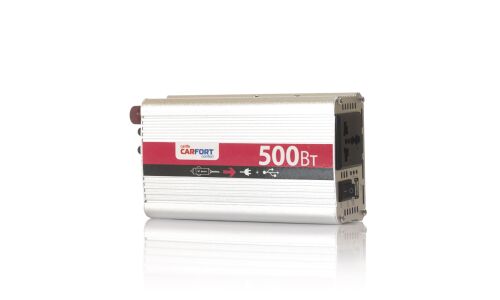 Инвертор напряжения Carfort, 12В(DC)→220В(AC), 50/60Гц, 500Вт, (+USB 5В), арт. CF-4050