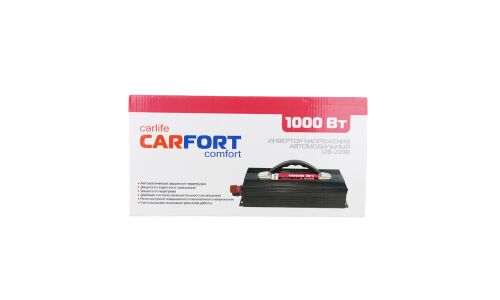 Инвертор напряжения Carfort, 12В(DC)→220В(AC), 50/60Гц, 1000Вт, арт. CF-4100