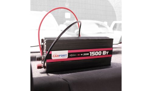 Инвертор напряжения Carfort, 12В(DC)→220В(AC), 50/60Гц, 1500Вт, арт. CF-4150