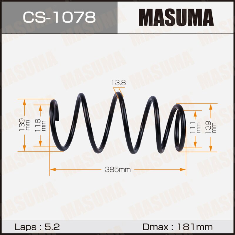 

Пружина подвески Masuma, передняя, арт. CS-1078