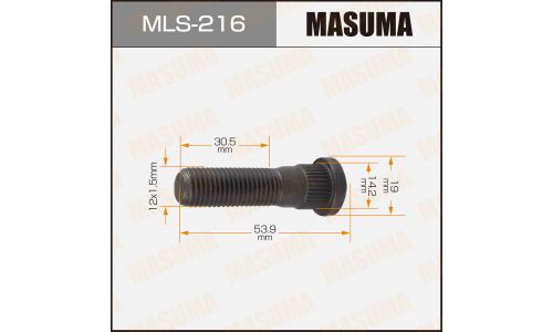 Шпилька колесная Masuma MLS-216, для Toyota / Lexus, M12x1.5(R), длина 54мм