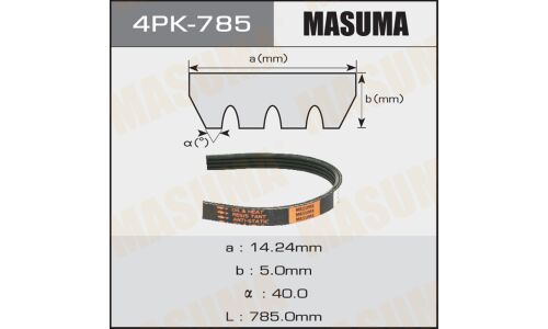 Ремень поликлиновый Masuma, арт. 4PK-785