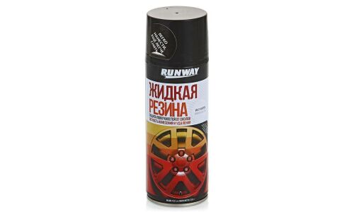 Антигравий Runway Multi-Purpose Rubber Coating «Жидкая резина», защищает от сколов, влаги, истирания, дорожных реагентов, чёрный, аэрозоль 450мл, арт. RW6700