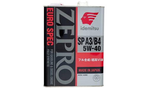 Масло моторное Idemitsu Zepro Euro Spec 5w40, синтетическое, API SP, ACEA A3/B3/B4, универсальное, 4л, арт. 30006041-004