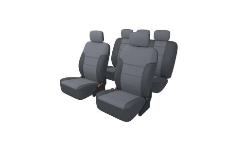 Чехлы CARFORT SHIELD для передних и задних сидений, ткань, черный/серый цвет, 9 предметов