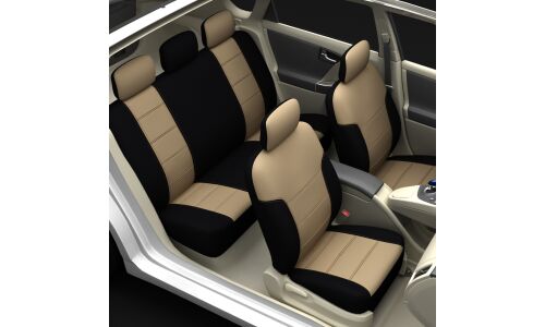 Чехлы CARFORT SHIELD для передних и задних сидений, ткань, черный/бежевый цвет, 9 предметов