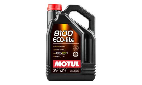 Масло моторное MOTUL 8100 ECO-lite 5w30 синтетическое, API SP RC, ILSAC GF-6A, для бензинового двигателя, 4л, арт. 107251