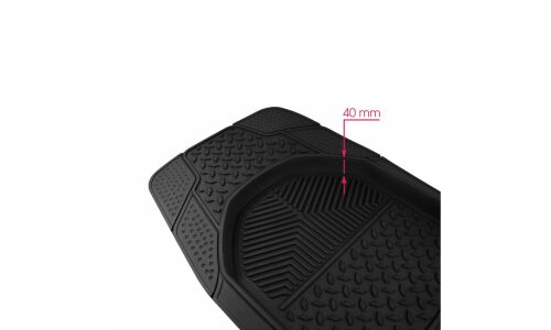 Коврики универсальные CARFORT ROVERS 8 для переднего и заднего ряда, черный цвет, ванночка, 4шт