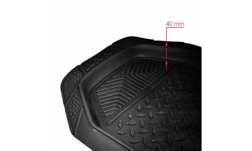 Коврики универсальные CARFORT ROVERS 8 для переднего и заднего ряда, черный цвет, ванночка, 4шт