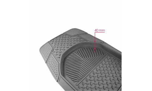 Коврики универсальные CARFORT ROVERS 8 для переднего и заднего ряда, серый цвет, ванночка, 4шт