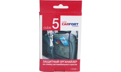 Органайзер Carfort Cube 5, на спинку сиденья, 380x580мм, прозрачный, для защиты от детских ног, арт. CF-1106