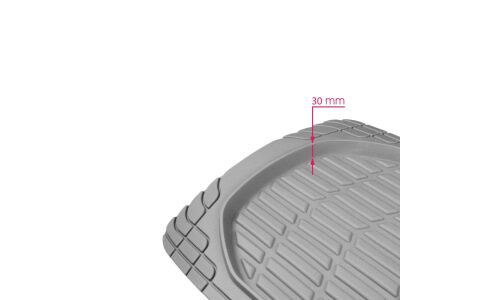 Коврики универсальные CARFORT ROVERS 6 для переднего и заднего ряда, серый цвет, ванночка, 4шт