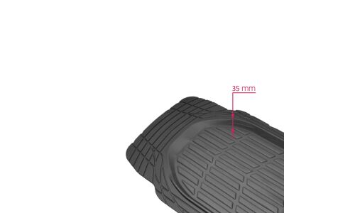 Коврики универсальные CARFORT ROVERS 6 для переднего и заднего ряда, черный цвет, ванночка, 4шт