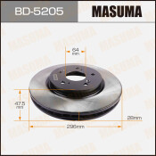 Тормозной диск Masuma, арт. BD-5205 Тормозной диск Masuma, арт. BD-5205