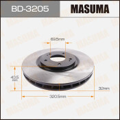 Тормозной диск Masuma, арт. BD-3205 Тормозной диск Masuma, арт. BD-3205