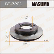Тормозной диск Masuma, арт. BD-7201 Тормозной диск Masuma, арт. BD-7201