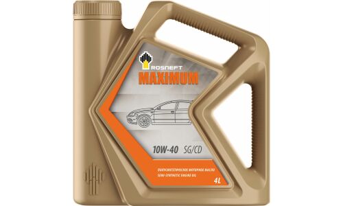 Масло моторное Роснефть Maximum 10w40, полусинтетическое, API SG/CD, универсальное, 4л, арт. 8662