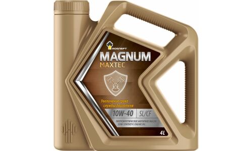 Масло моторное Роснефть Magnum Maxtec 10w40, полусинтетическое, API SL/CF, универсальное, 4л, арт. 8699/40814749/40814749