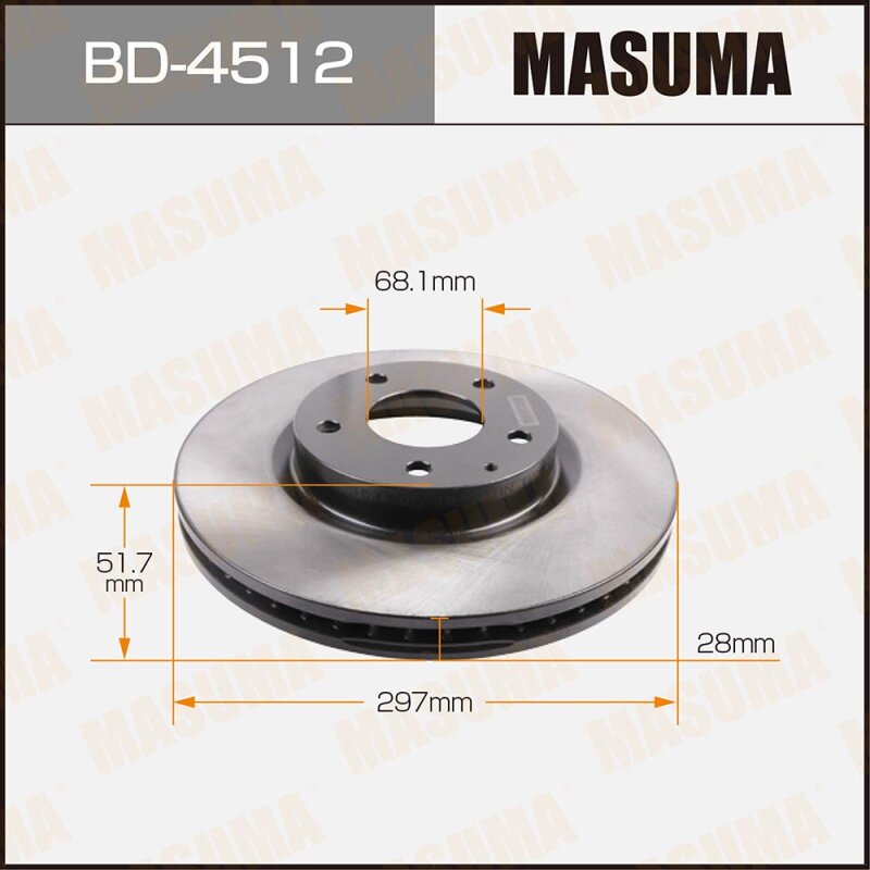

Тормозной диск Masuma передний, арт. BD-4512