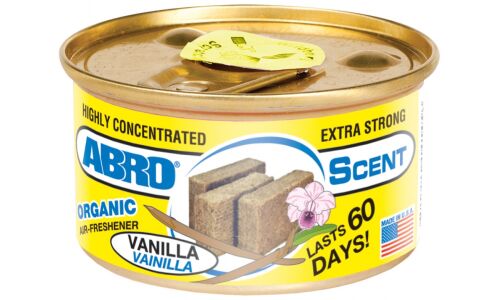 Ароматизатор на торпедо ABRO Organic Vanilla (Ваниль), с растительным наполнителем, баночка 42г, арт. AS-560-VA
