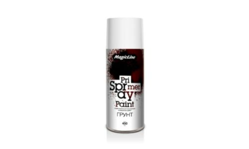 Грунт аэрозольный MagicLine Primer Spray Paint, акриловый, белый, цветовой код RAL 9016, для различных поверхностей, баллон 450мл, арт. 930
