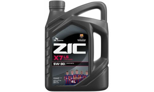 Масло моторное ZIC X7 LS 5w30, синтетическое, API SN, ACEA C3, универсальное, 4л, арт. 162619