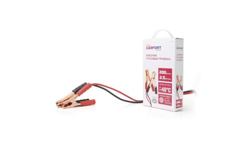 Провода пусковые Carfort, 200А, сечение 5мм², длина 2.5м, в чехле, арт. BC-2025
