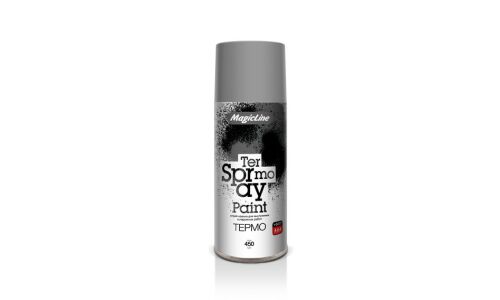 Краска аэрозольная MagicLine Termo Paint Spray, для горячих металлических поверхностей, термостойкая (до 600°C), серебристая, цветовой код RAL 9006, 265г, арт. 610