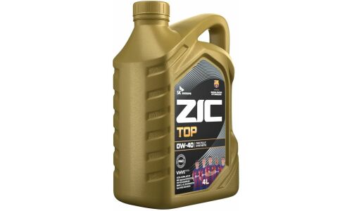 Масло моторное ZIC TOP 0w40, синтетическое, API SP, ACEA A3/B4, универсальное, 4л, арт. 162611