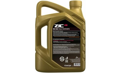 Масло моторное ZIC X9 5w40, синтетическое, API SP, ACEA A3/B3/B4, универсальное, 4л, арт. 162000/162613