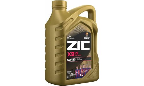 Масло моторное ZIC X9 LS 5w30, синтетическое, API SN, ACEA C3, универсальное, 4л, арт. 162608