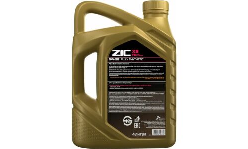 Масло моторное ZIC X9 FE 5w30, синтетическое, API SP, ACEA A5/B5, универсальное, 4л, арт. 162615