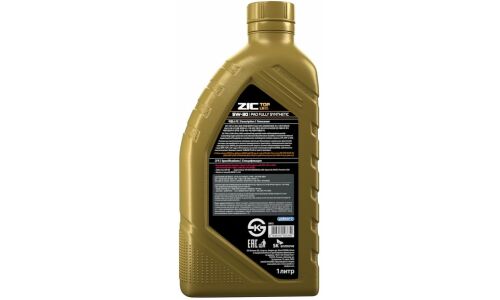 Масло моторное ZIC TOP LS 5w30, синтетическое, API SN, ACEA C3, универсальное, 1л, арт. 132612