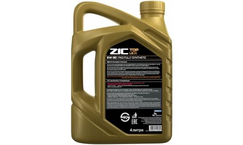 Масло моторное ZIC TOP LS 5w30, синтетическое, API SN, ACEA C3, универсальное, 4л, арт. 162612