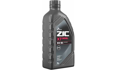 Масло моторное ZIC X7 Diesel 5w30, синтетическое, API SN, ACEA A3/B3/B4, для дизельного двигателя, 1л, арт. 132610