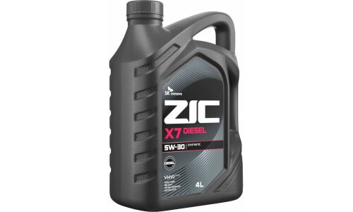 Масло моторное ZIC X7 Diesel 5w30, синтетическое, API SN, ACEA A3/B3/B4, для дизельного двигателя, 4л, арт. 162610