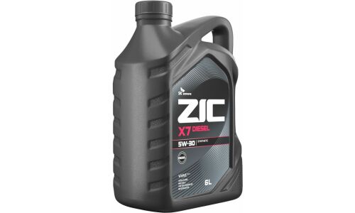 Масло моторное ZIC X7 Diesel 5w30, синтетическое, API SN, ACEA A3/B3/B4, для дизельного двигателя, 6л, арт. 172610