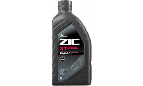 Масло моторное ZIC X7 Diesel 10w40, синтетическое, API SL/CI-4, ACEA E7, для дизельного двигателя, 1л, арт. 132607